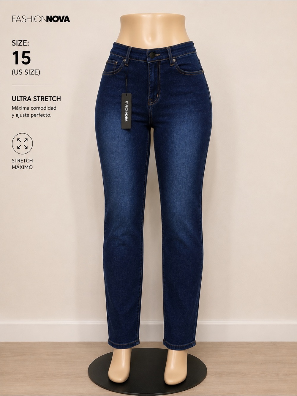Fashion Nova Navy High-Rise Stretch Jeans